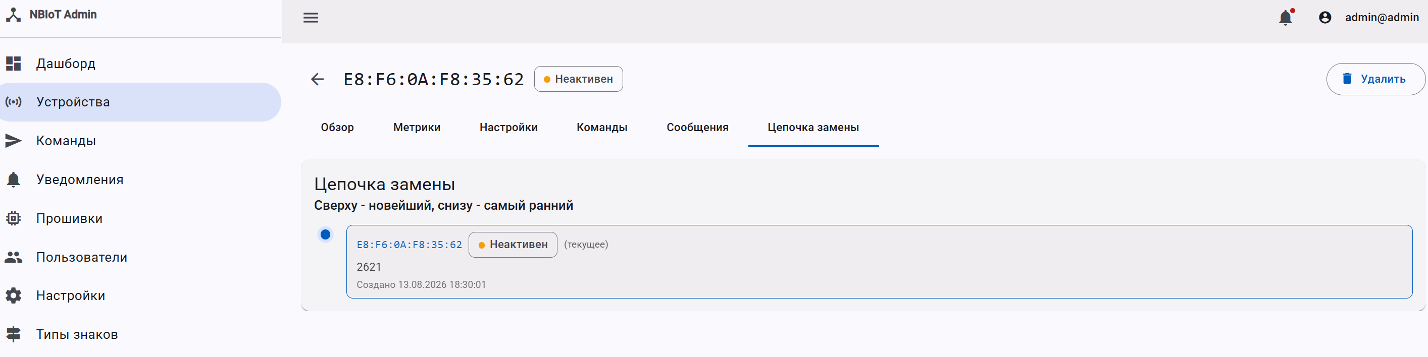Цепочка замены